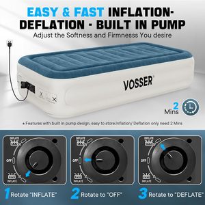 Twin Air Mattress with Built-in Pump, Foldable Inflatable <b>Bed</b> with Storage <b>Bag</b> - Product Image 4