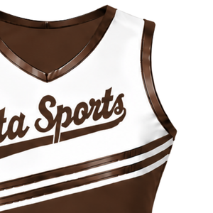 Débardeur court marron chocolat pour cheerleading, sans manches, respirant, léger, vêtement de sport d'équipe, personnalisable - Product Image 3