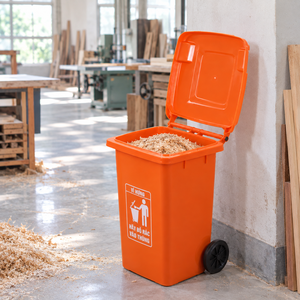 Easy Move 100L Heavy Duty Wheeled Garbage Can Flip Cover <b>Large</b> Capacity Outdoor Waste <b>Bin</b> School Yard Public Garage - Product Image 1