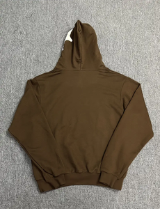 Sudadera con Capucha Oversize de Felpa Marrón para Mujer, con Estampado 'Out of Sight', Estilo Urbano, Casual de Otoño - Product Image 2