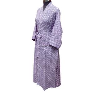 Digital Printing Floral Kimono V-neck Belt Closure <b>Robe</b> Quick <b>Dry</b> Cotton Sleepwear Full Length <b>Women</b> Gown Soft Breathable - Product Image 2