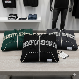 Sudaderas con Capucha para Hombre, Corte Perfecto, el Mejor Material, Logotipo Serigrafiado, Pedrería Personalizada, Sudaderas con Cierre al por Mayor - Product Image 3