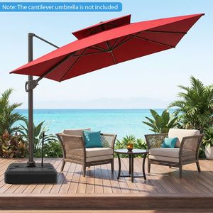 Base per Ombrellone da Patio da 330 Libbre con Ruote e Asta di Trazione Retrattile, Pesante, per Uso Esterno - Product Image 3