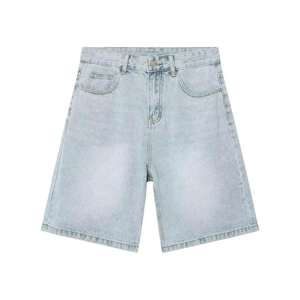 Wholesale Custom <b>Men's</b> Denim <b>Jeans</b> Shorts Mid Waist Solid High Quality Breathable Quick Dry Windproof High Street Style Shorts - Product Image 2
