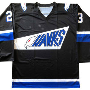 Maillot de hockey sur glace Rick Rollers pour homme, noir et vert, sublimé, manches longues, col en V, séchage rapide, coupe classique, vêtements pour adultes - Product Image 1