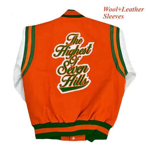 Chaqueta Bomber Verde Estilo Piloto 2026 para Hombre, Chaqueta Varsity con Parches de Chenilla, Bordado y Graffiti - Product Image 5