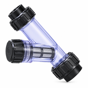 Filtre en Y transparent en PVC/UPVC DN15-DN100 pour tuyaux – Filtre manuel anti-colmatage pour sédiments et impuretés dans l'eau - Product Image 1