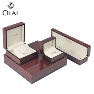 Emballage vide en bois pour bijoux Boîte de luxe granuleuse pour bijoux et bagues en diamant - Product Image 2