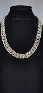 925 Sterling <b>Silver</b> Plated Zinc Alloy Chain Necklace Hiphop Style Cuban Link Chain Jewelry Gift For men's Fashion - Product Image 3