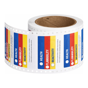 Étiquettes résistantes aux produits chimiques Brady HMIG 1,87 x 3 po, autocollantes durables pour conteneurs chimiques - Product Image 1