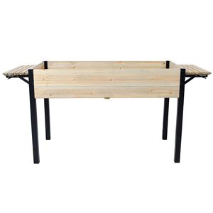 Estante de Almacenamiento Plegable con Patas Metálicas, Jardinera Elevada de Madera para Cultivar Hierbas Frescas, Vegetales, Macetas y Jardineras - Product Image 2