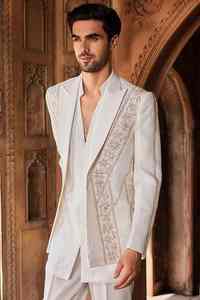 Sherwani de Boda Real para Hombre, Estilo Indio-Pakistaní, Casual, con Bordado Intenso, Sin Arrugas, Protección Solar, para Todas las Temporadas - Product Image 4