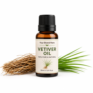 Huile Essentielle de Vétiver 100% Pure et Naturelle, Qualité Cosmétique, Distillée à la Vapeur, Prix de Gros Fabricant, OEM/ODM - Product Image 2
