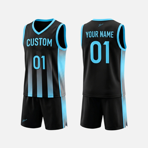 Ensemble de maillots de basket-ball personnalisés, uniforme professionnel anti-transpiration, design dégradé, vêtements de sport professionnels, ensemble de basket-ball - Product Image 3