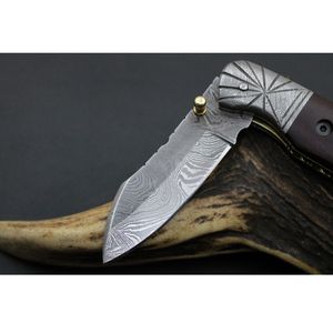 Cuchillos plegables con mango de madera y hoja pulida para uso clásico al aire libre y tareas de corte diarias multiusos - Product Image 4