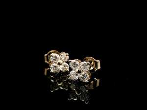 Lab Grown Round Cut Diamond Floral Cluster <b>Stud</b> <b>Earrings</b> 14K Solid Gold <b>Fine</b> Jewelry Wedding Party Bridal Gift for Partners - Product Image 6