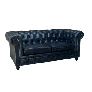 2024 superventas de lujo gris Chesterfield copetudo sofá de cuero genuino de alta calidad de 2 plazas comedor Villa sala de estar - Product Image 3