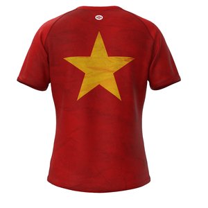 T-shirt d'équipe de course en polyester à manches courtes, coupe ajustée, imprimé par sublimation, haut de performance - Product Image 2