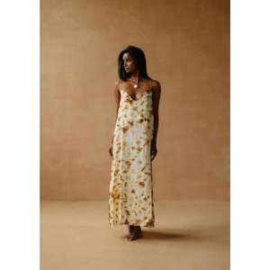 Robe longue tie-dye pour femme, bretelles spaghetti, col en V, sans manches, robe de plage estivale - Product Image 1