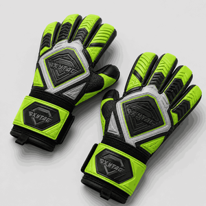 Gants de gardien de but professionnels personnalisés, vert néon noir, protection des doigts, fabricant direct de gants de gardien de but de football - Product Image 6