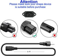 Câble d'alimentation CA SYONG 1,5 m/5 pi, prise brésilienne 3 broches vers IEC C13, 10 A 250 V 0,75 mm, adaptateur pour ordinateur portable, PC, imprimante, moniteur, cuivre nu