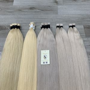 Nueva Llegada de Alta Calidad 12A Virgen Cutícula Alineada Rubio Platino Extensiones Humanas a Granel Natural Recto Donante Único Nueva Trama - Product Image 3