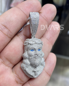Pendentif Tête de Jésus Hip Hop en Argent Sterling 925 Plaqué Or Blanc, Bijou Moissanite VVS Iced Out, Passe le Testeur de Diamant - Product Image 3