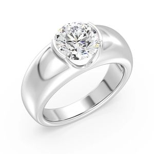 แหวนเพชรเม็ดเดี่ยวแบบฝังขอบ - Product Image 4