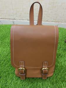 2026 Hot selling Classic Genuine <b>Leather</b> <b>Backpack</b> with Flap Closure and Buckle Detail Unisex Daily Use Shoulder Customized Bags - Product Image 1