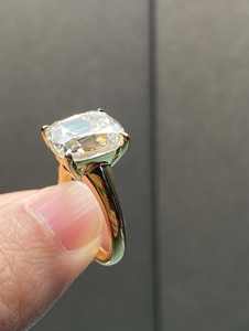 Fashion Unisex Jewelry 925 Silver VVS Moissanite <b>Long</b> <b>Cushion</b> Cut Gold Engagement Wedding Party Rings Promise Ring - Product Image 5