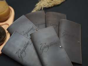 Vintage Genuine Leather Luxury Handmade Bill Holder Retro Real Leather Bill <b>Folder</b> Heritage Restaurant LBH-0234 - Product Image 6