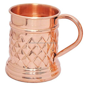 Mug à boire en cuivre de qualité supérieure avec poignée et finition polie pour la consommation et l'utilisation en cuisine, mug en cuivre anti-fuite - Product Image 1