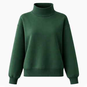 Sudadera Personalizada de Cuello Alto 100% Algodón Transpirable y Ecológica para Mujer - Venta al por Mayor Directa de Fábrica, Pedidos al por Mayor, Fabricante OEM - Product Image 1