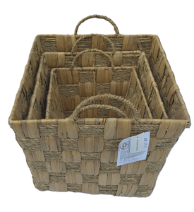 Paniers de rangement en jacinthe d'eau et en jonc de mer avec sangles - Product Image 5