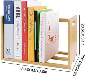 Étagère de bureau en bois de pin naturel avec tiroir, organisateur de table multi-niveaux, petit rangement de papeterie de bureau, support pour livres - Product Image 4