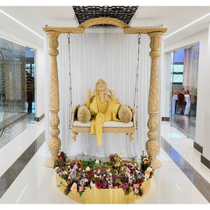 Vestíbulo DE BODA Ganesha en columpio para entrada Maharani boda Columpio de madera para vestíbulo boda india Mandap entrada Ganesha Decoración - Product Image 1