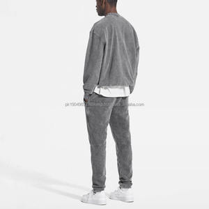 OEM Vêtements de sport vintage Surdimensionnés Broderie 3D Ensemble pull-over Acid Wash Sweat-shirt et pantalon de survêtement Survêtement pour hommes - Product Image 6