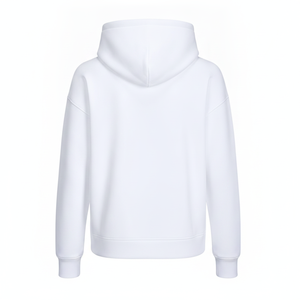 Sweat-shirt à capuche blanc uni de qualité supérieure, épais, personnalisable avec logo, coupe oversize unisexe en molleton pour hommes et femmes - Product Image 3