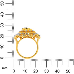 Anillo de Diamantes Espiral Aura, Anillo de Cóctel Floral de Lujo para Mujer con Detalles de Diamantes en Forma de Corazón, Oro Amarillo, Joyería Fina - Product Image 5