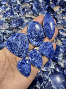 High Quality Natural Sodalite Loose Gemstone Polished <b>Healing</b> Flame <b>Crystal</b> Stone for Jewelry Accessories Home Decoration Gifts - Product Image 2