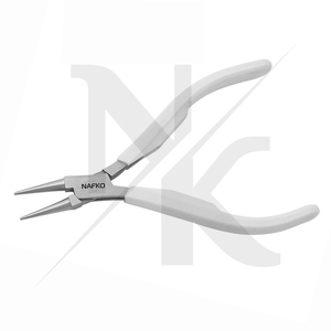 Alicates de punta redonda de 120 mm con mordazas lisas sin resorte y mangos blancos, para caja de herramientas, fabricación de joyas, alicates de precisión de punta fina para sujeción - Product Image 4