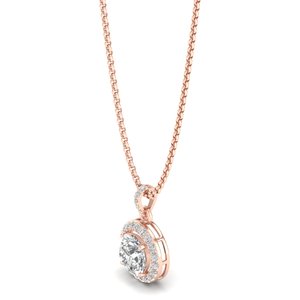 REYES - Collares con Colgante de Moissanita de Corte Redondo Brillante de 3.22 Quilates en Oro Sólido de 14K, Regalo de Boda, Joyería Fina para Novia - Product Image 2