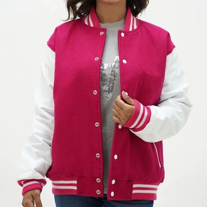 Chaqueta Varsity Personalizada para Mujer, Chaqueta de Béisbol con Mangas de Cuero y Lana Premium, Ropa Urbana, Servicio de Muestras de Fábrica OEM ODM - Product Image 2