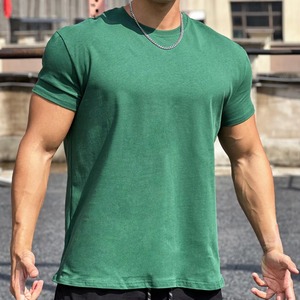 เสื้อยืดคอกลมแขนสั้นสีขาวสำหรับผู้ชาย ทรงเข้ารูป ผ้าฝ้ายเจอร์ซีย์ถัก 100% สวมใส่สบายๆ - Product Image 3