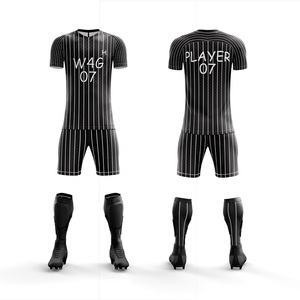 Maillots et shorts de football personnalisables pour hommes, 100% polyester, impression par sublimation, séchage rapide, respirant, uniformes écologiques - Product Image 4