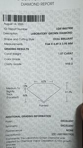 Diamant de laboratoire certifié IGI de 1,57 carat, couleur E, pureté VVS2, très demandé, disponible à prix réduit. - Product Image 4