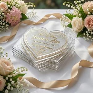 Pannelli Acrilici Decorativi per Inviti di Nozze con Stampa Personalizzata e Texture Elegante - Product Image 1