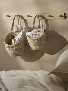 Two Braided Seagrass Hanging <b>Storage</b> <b>Baskets</b> Handmade <b>Storage</b> <b>Basket</b> Wholesale eco-friendly Made in Vietnam - Product Image 2