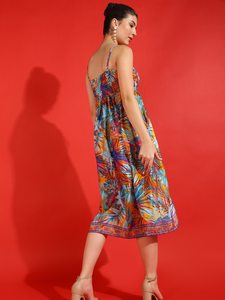 Conjunto de Ropa para Mujer con Vestido Estampado Tropical Multicolor, Atuendo Elegante a Juego, Cómodo y Formal para el Verano - Product Image 5