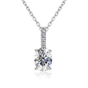 Brillante GRA certificado Moissanite diamante 925 plata esterlina Simple señoras colgante collar destino joyería - Product Image 2